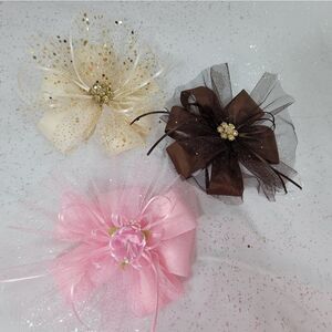 Girls Bows Set of 3 multicolor